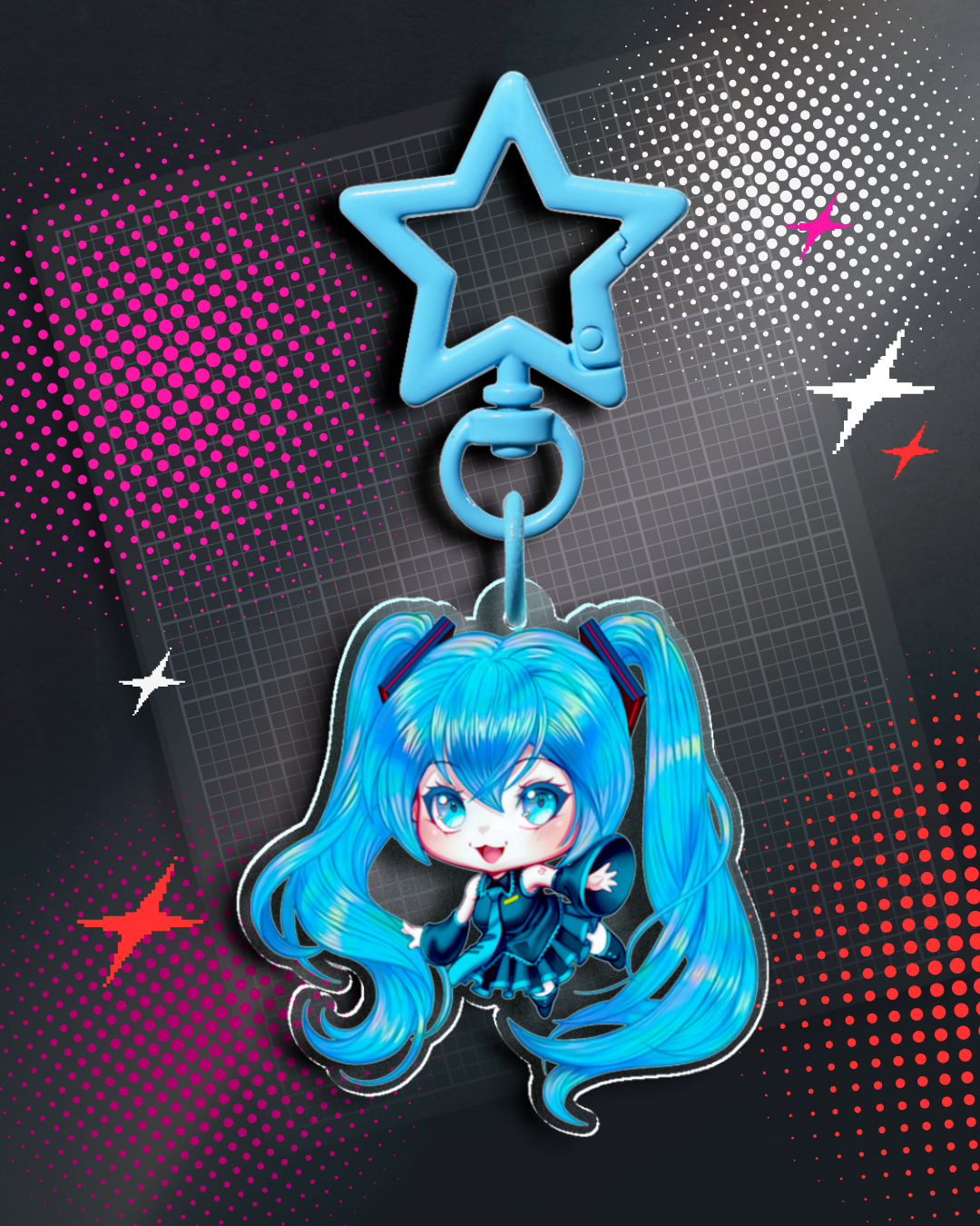 Hatsune Miku Clear Acrylic Keychain