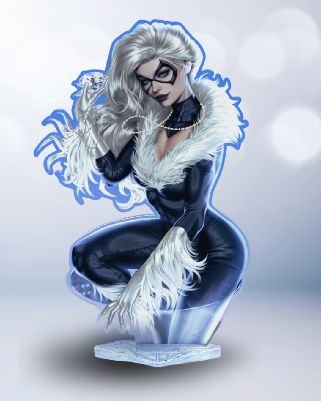 Black Cat Clear Acrylic Standee