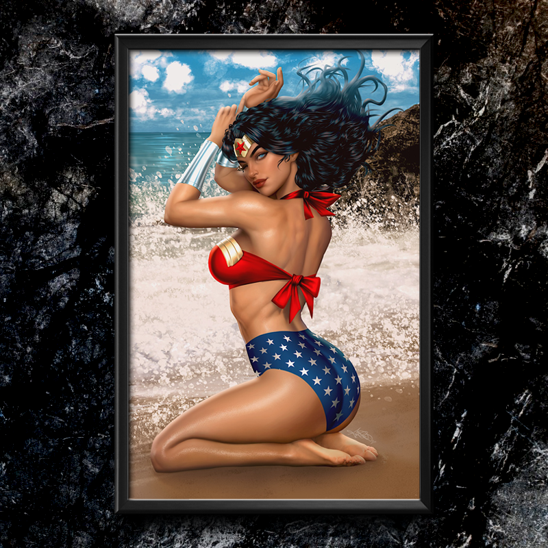 G'Nort's Illustrated Swimsuit Edition "Wonder Woman" Semi-Gloss Art Print
