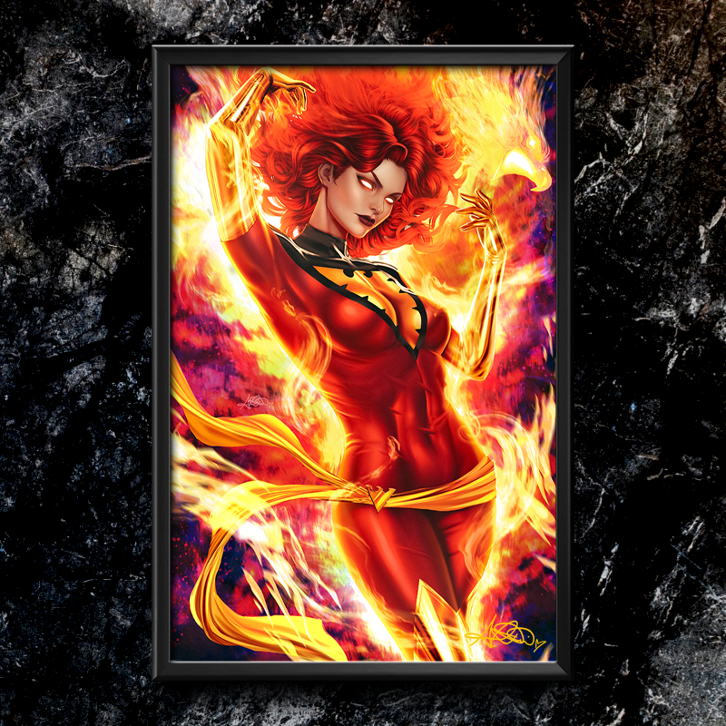 Jean Grey #1 "Red" Semi-Gloss Art Print
