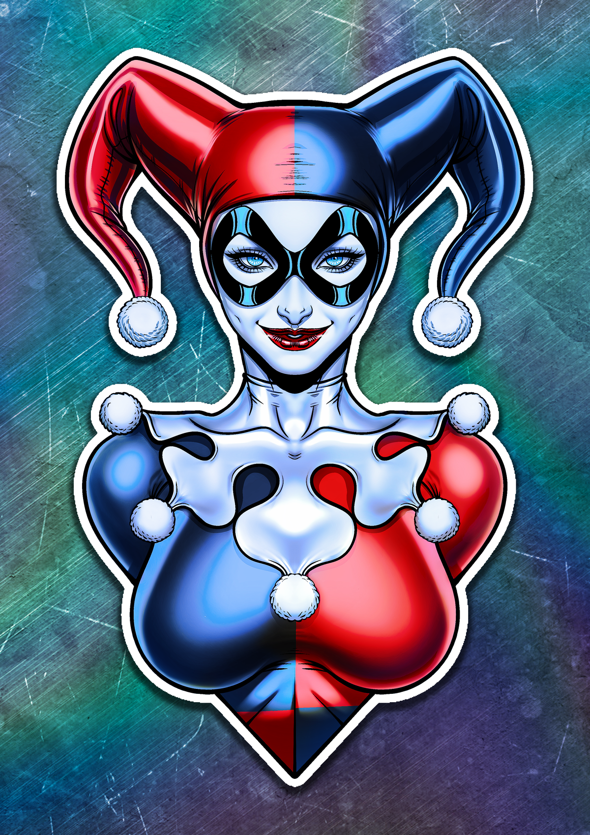 Harley Quinn Bust Vinyl Sticker