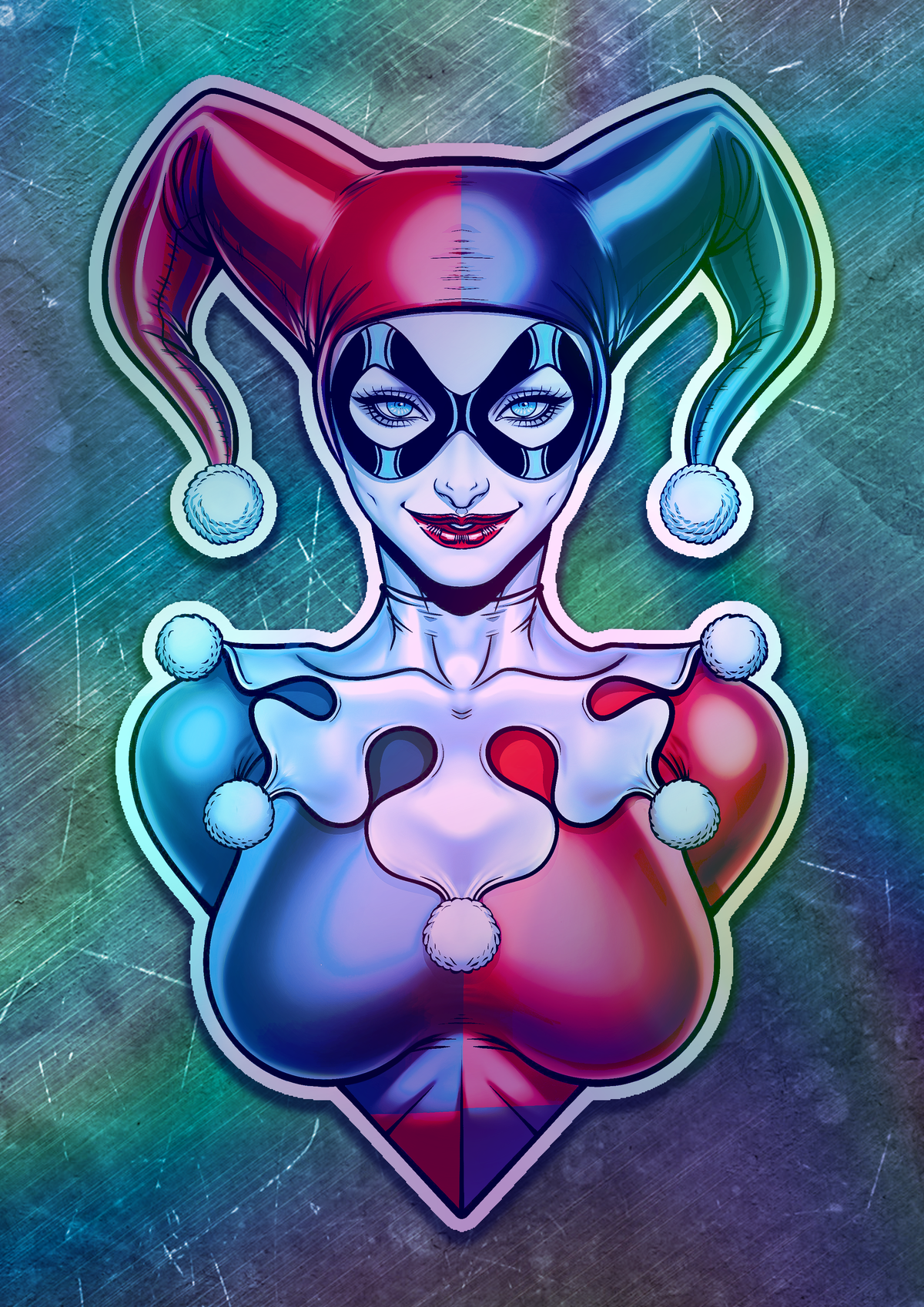 Harley Quinn Bust Vinyl Sticker