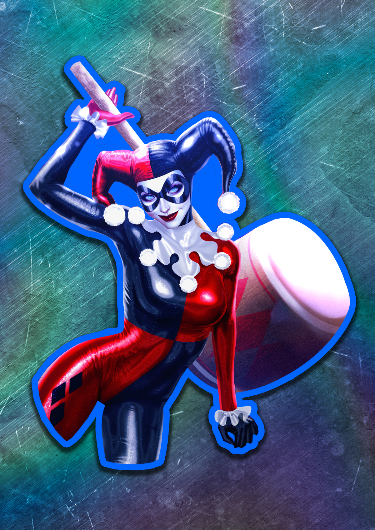 Harley Quinn Jester Vinyl Sticker
