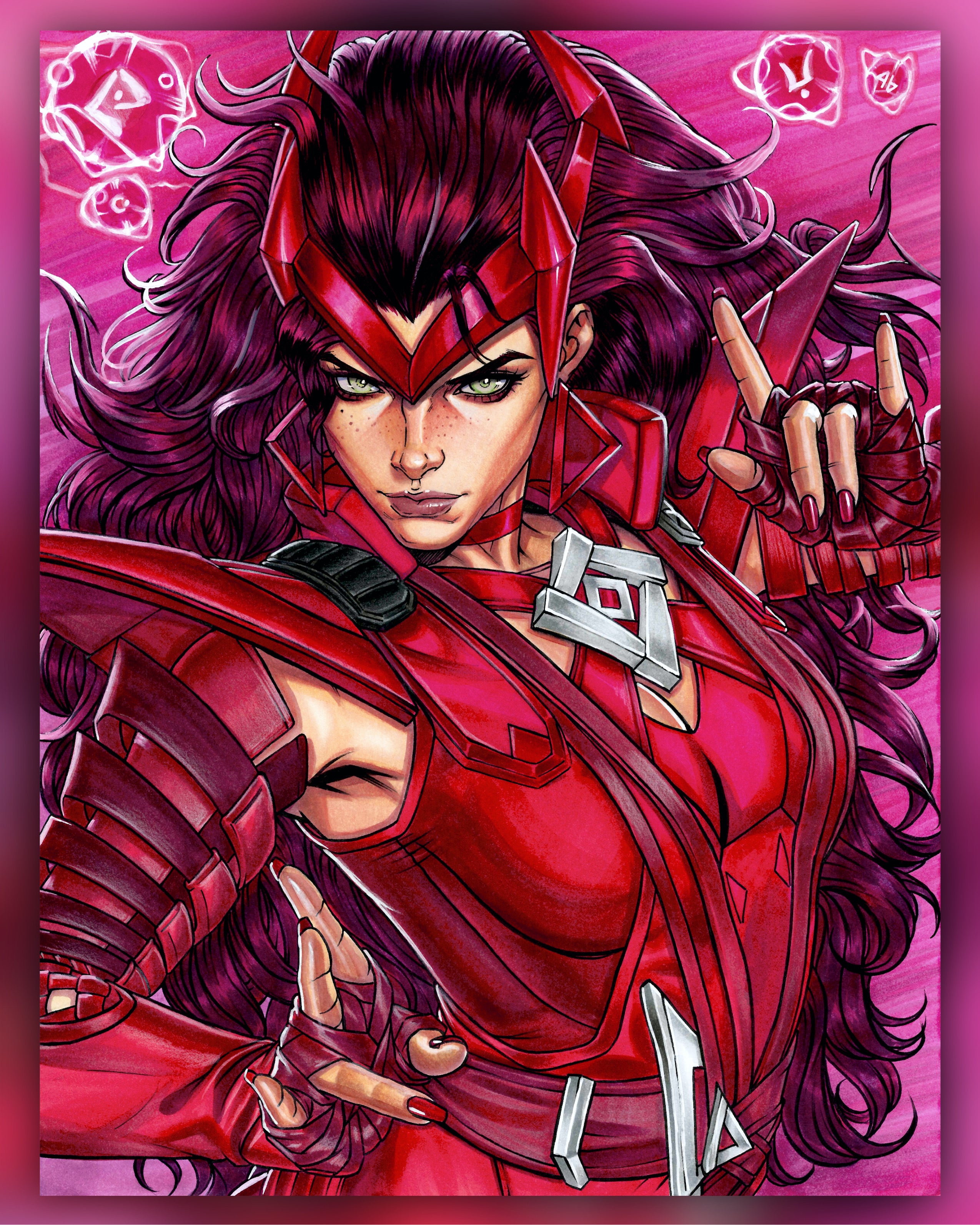 ADA Scarlet Witch P Marvel Rivals A4 Size Art Original