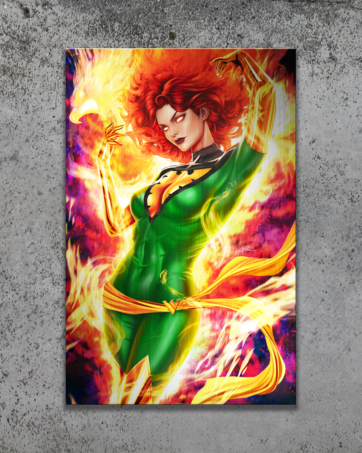 Jean Grey #1  "Green" Metal Print