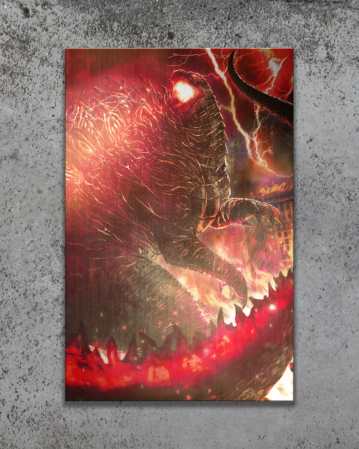 Godzilla Nuclear Pulse Metal Print