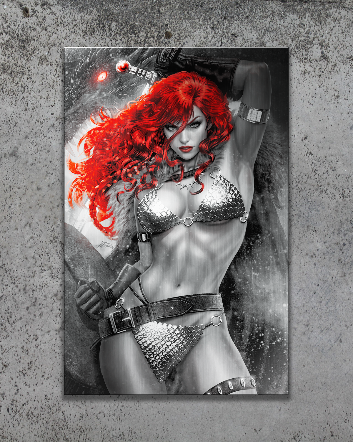 Red Sonja #11 BWR Metal Print