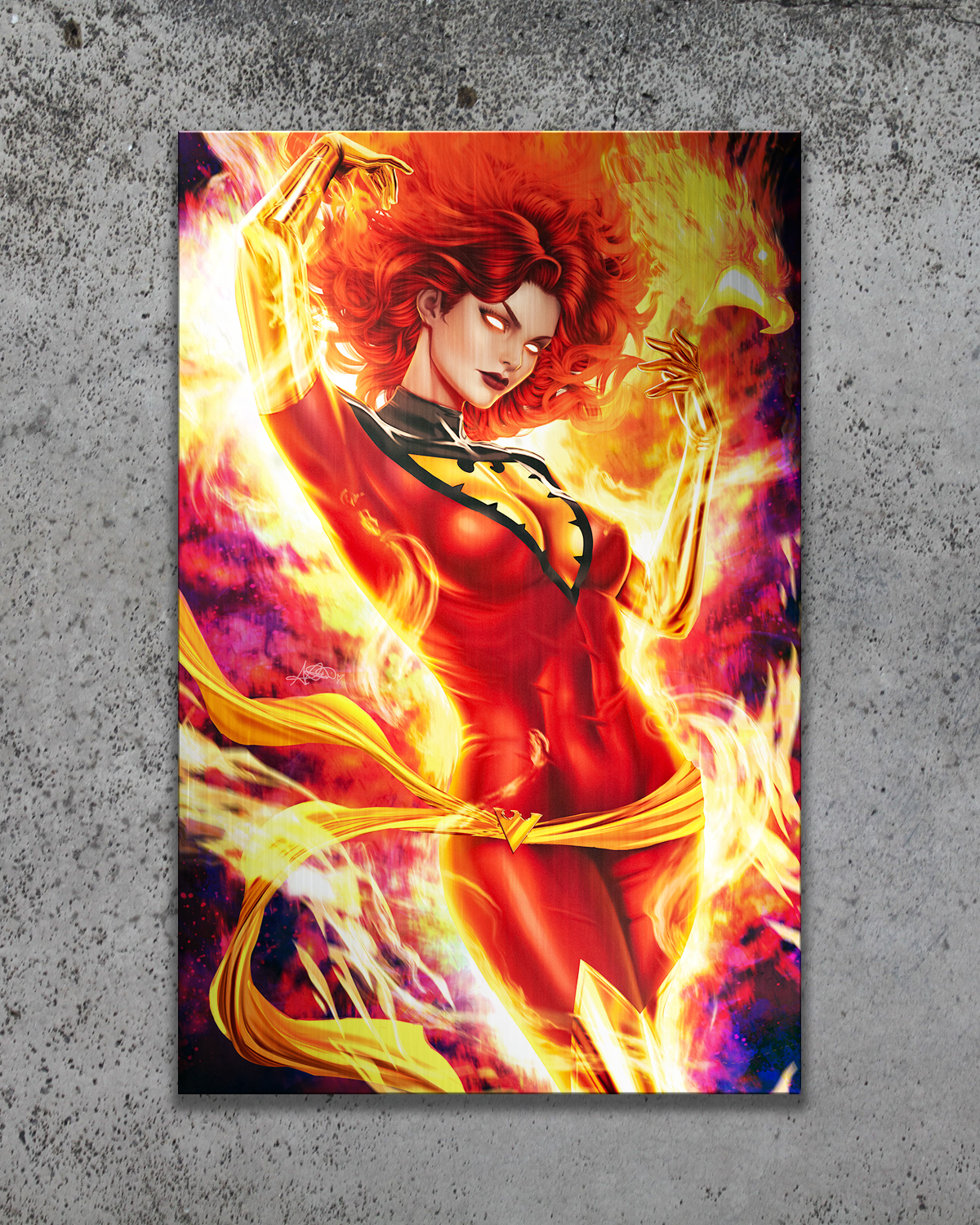 Jean Grey #1  "Red" Metal Print