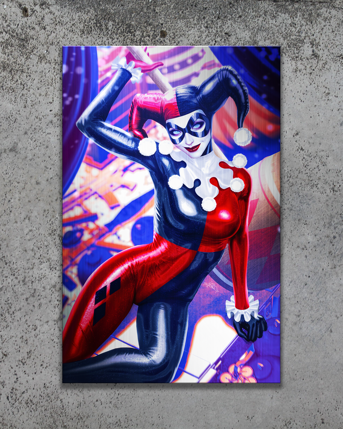 Harley Quinn Jester Metal Print
