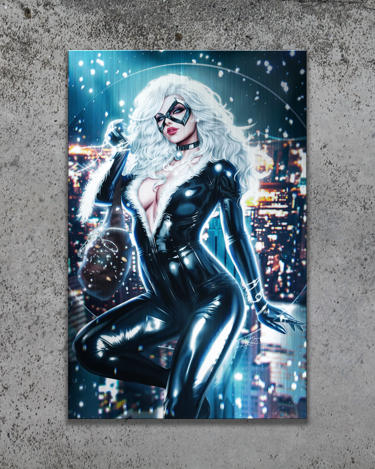 Black Cat "Jewel Heist" Metal Print