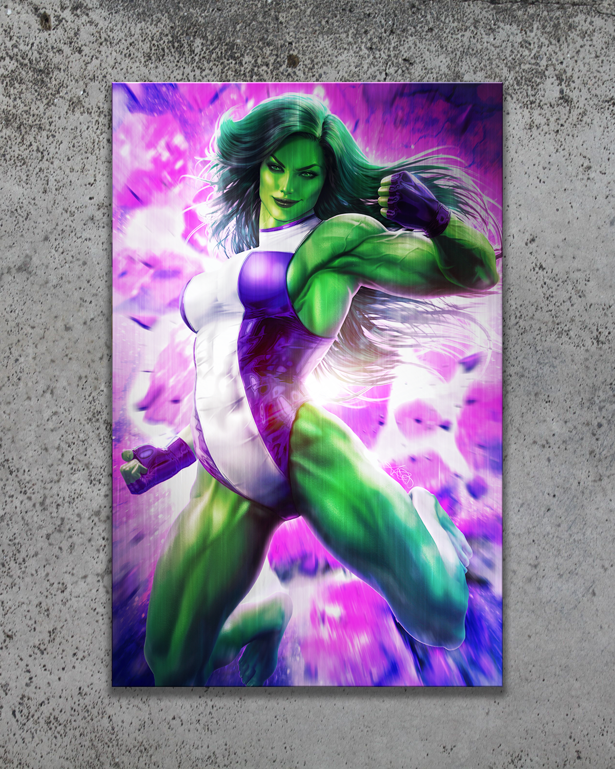 She-Hulk "Smash!" Metal Print