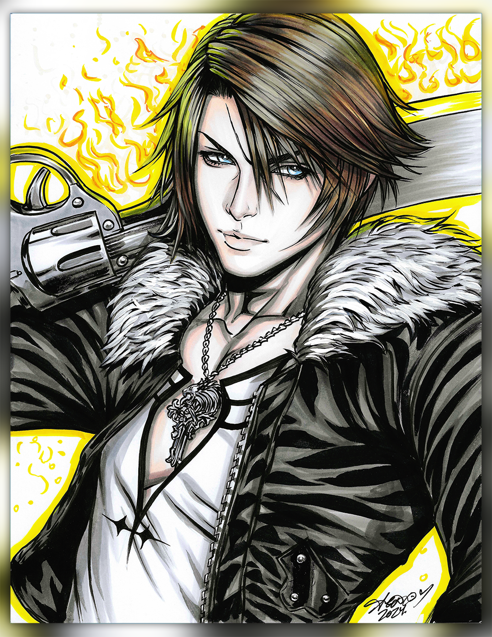 ADA Squall Leonhart A4 Size Art Original