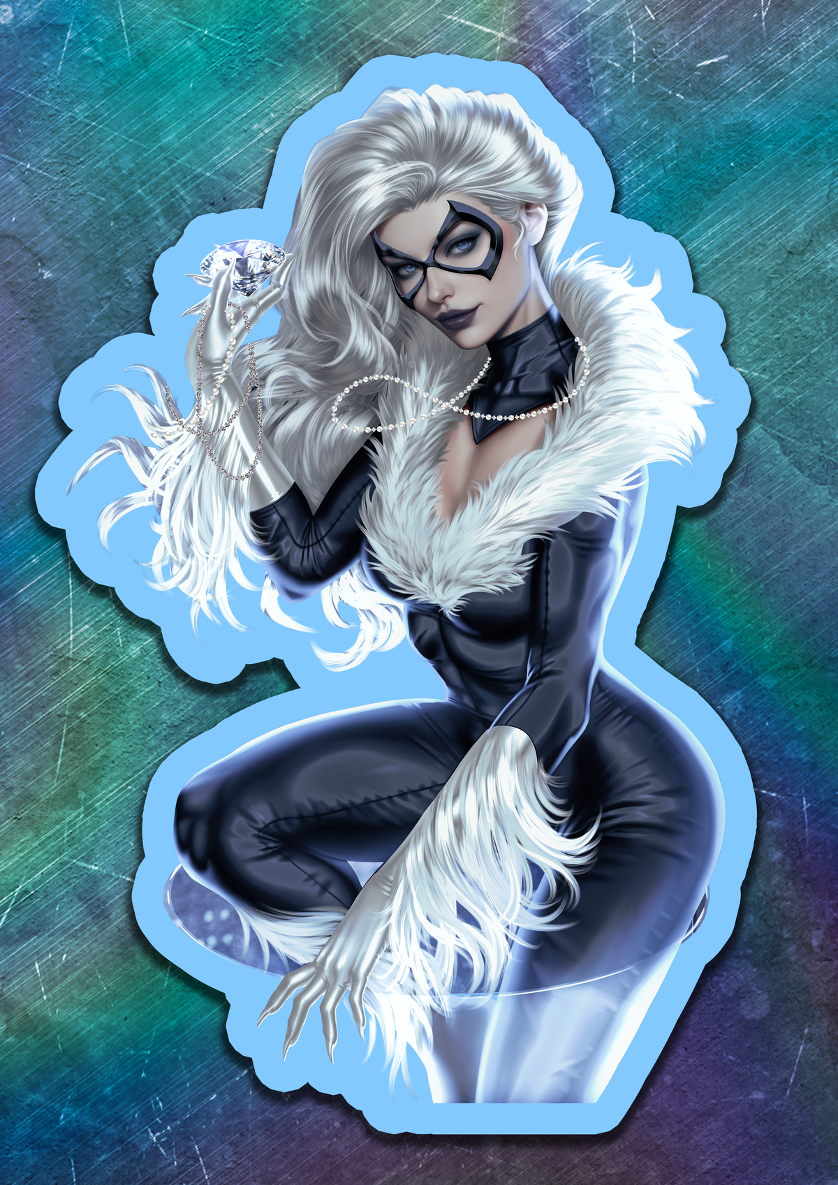 Black Cat T Vinyl Sticker