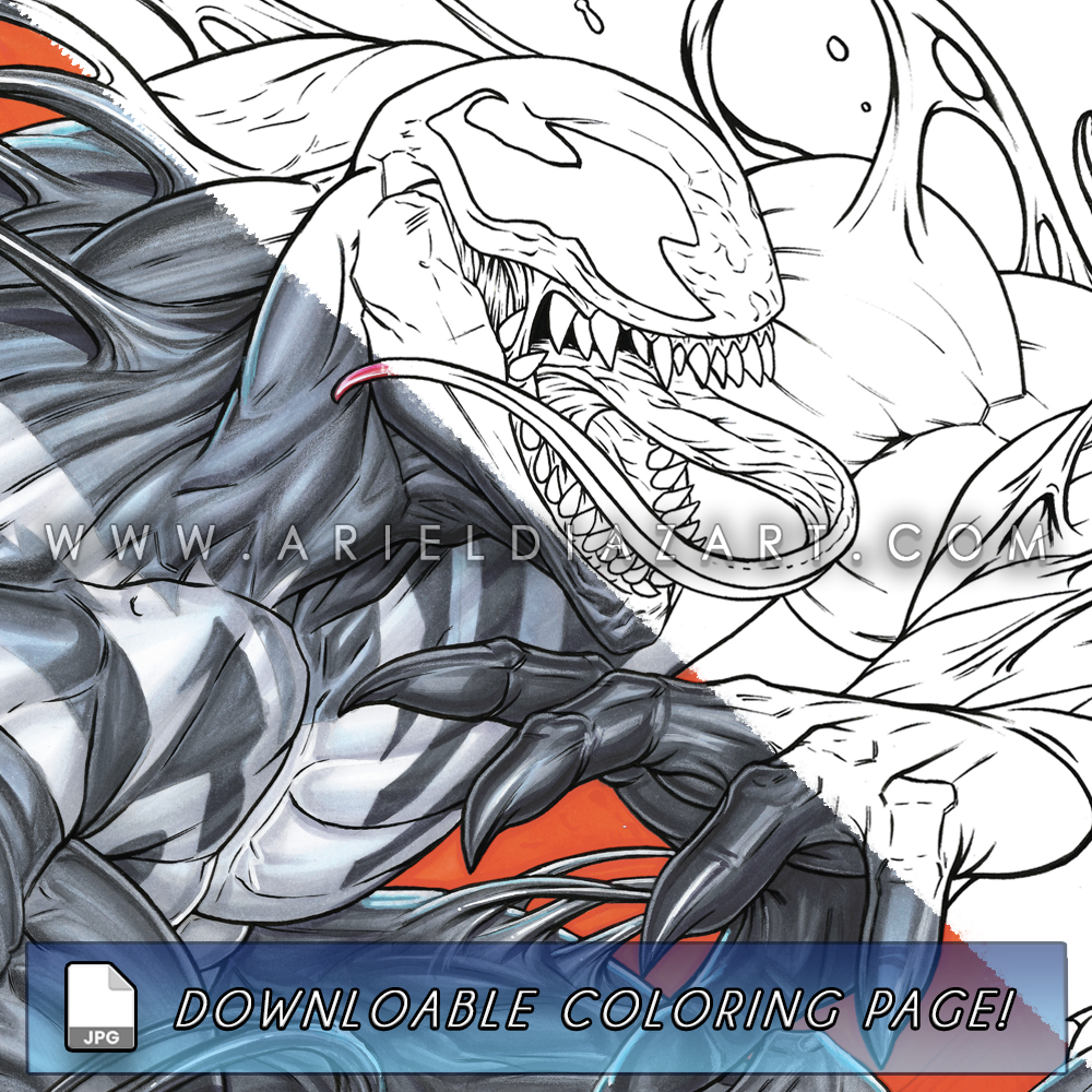 Download - Marvel Rivals Venom Line Art Coloring Page