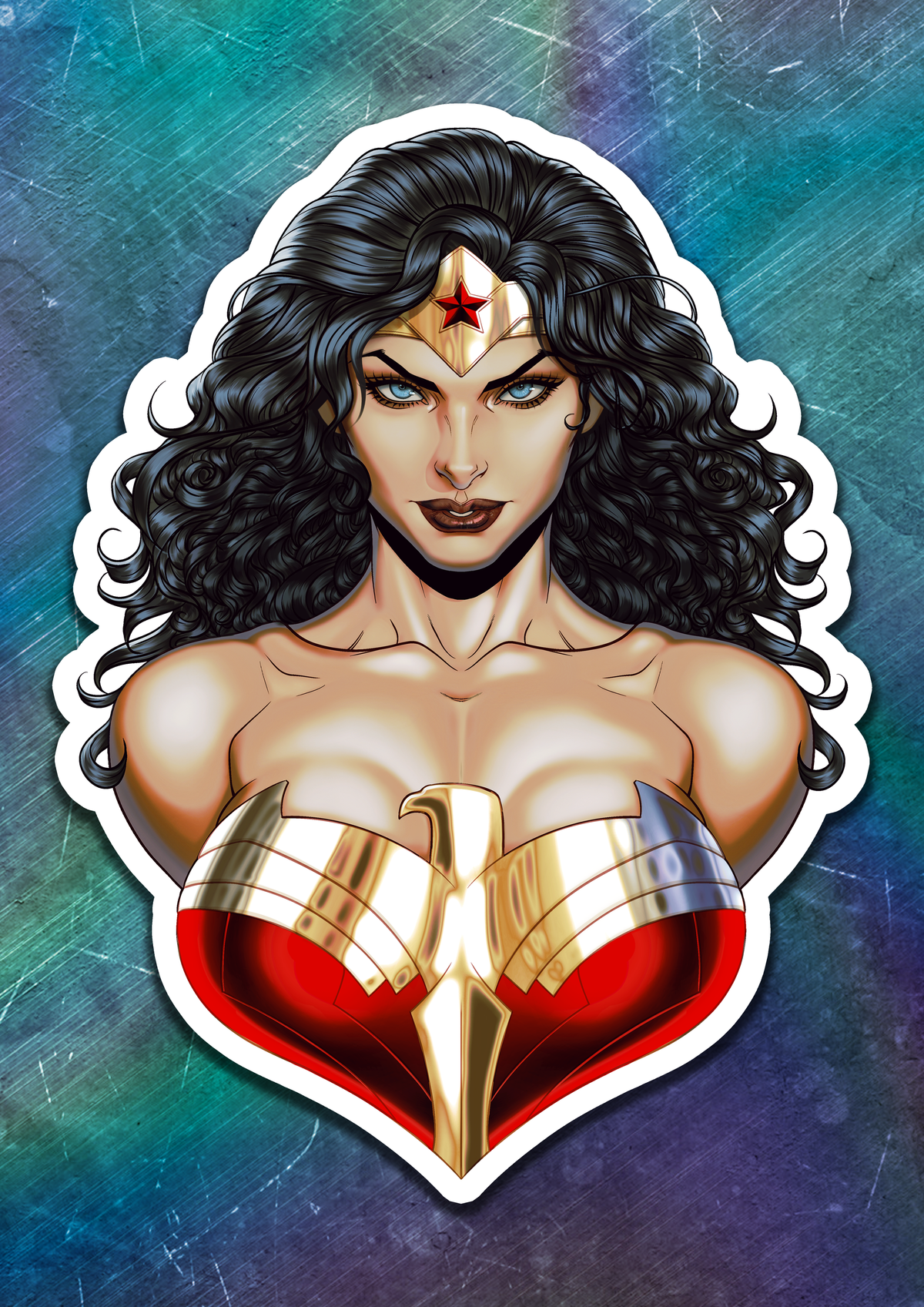 Wonder Woman Bust Vinyl Sticker