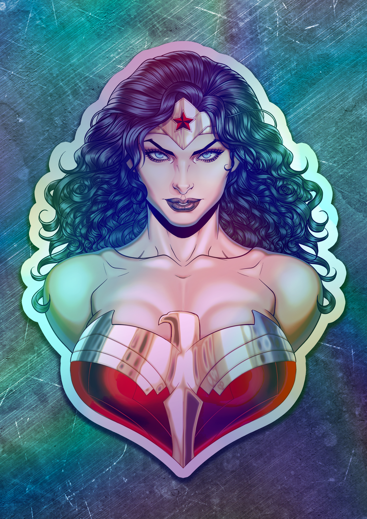 Wonder Woman Bust Vinyl Sticker