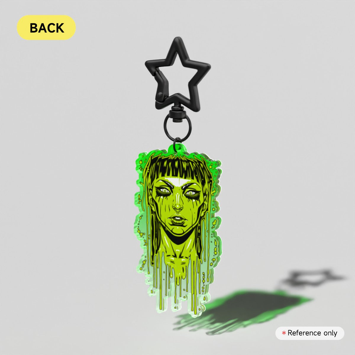 Acid Pour Lime Acrylic Keychain