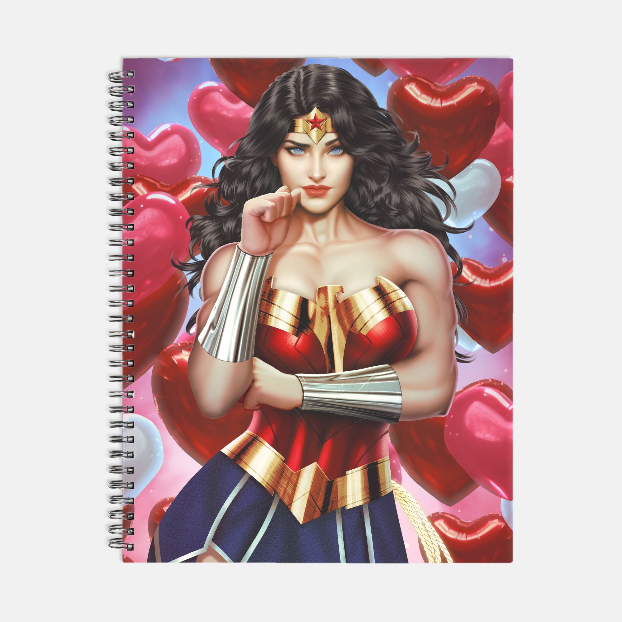 Wonder Woman Valentine's Notebook Softcover Spiral 8.5 x 11