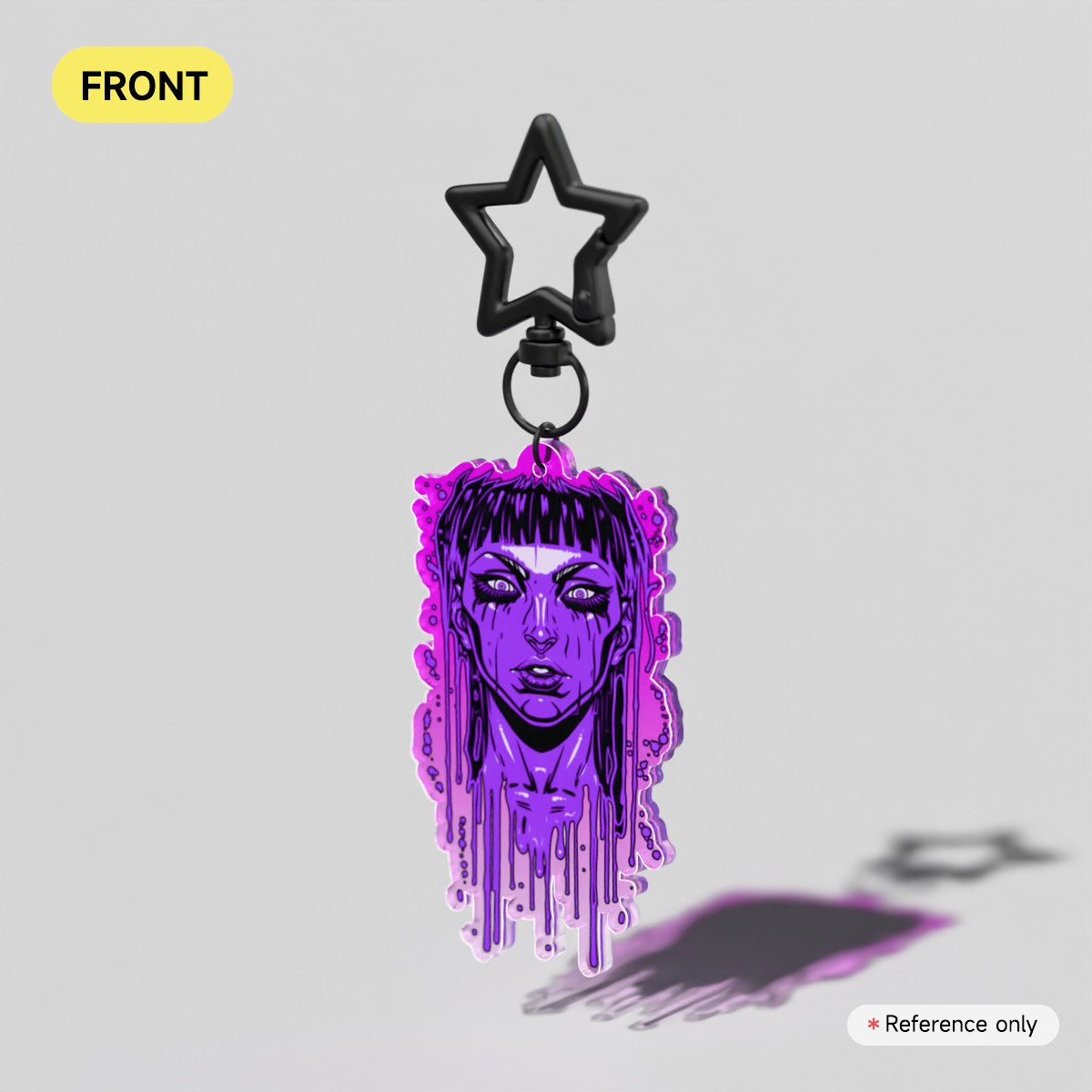 Acid Pour Plum Acrylic Keychain