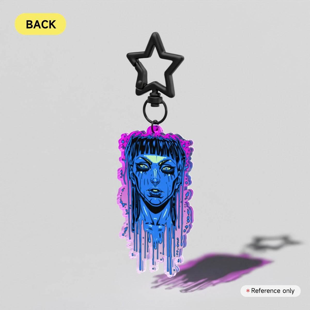 Acid Pour Blueberry Acrylic Keychain