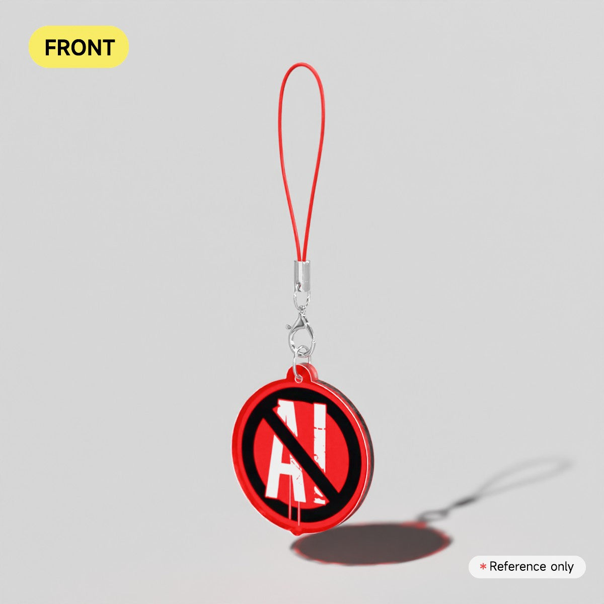 Anti-AI Inverted Acrylic Phone Charm