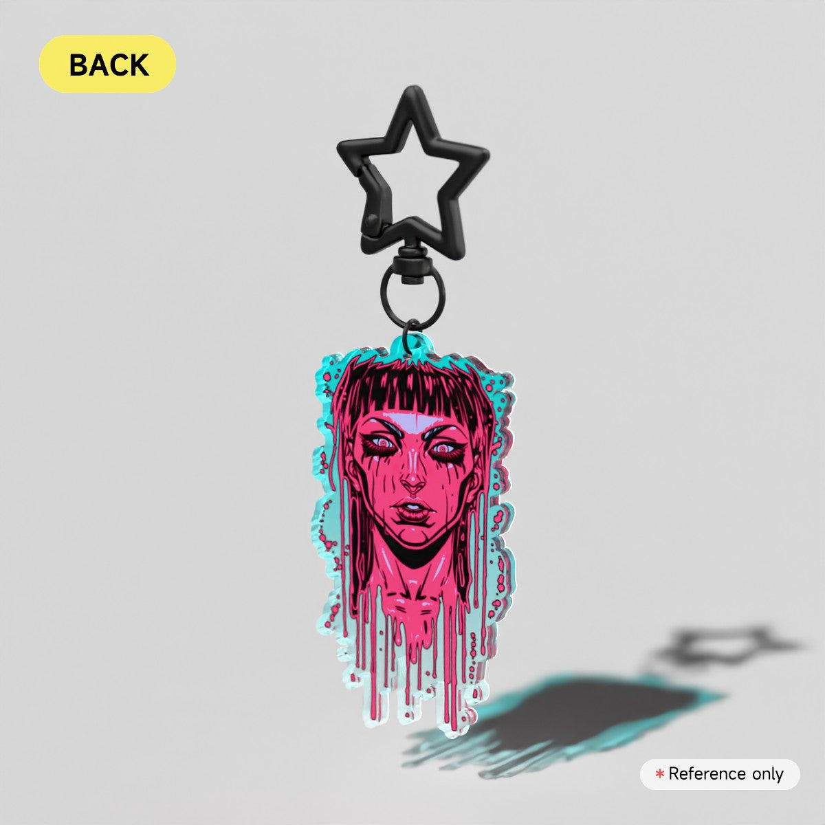 Acid Pour Cotton Candy Acrylic Keychain