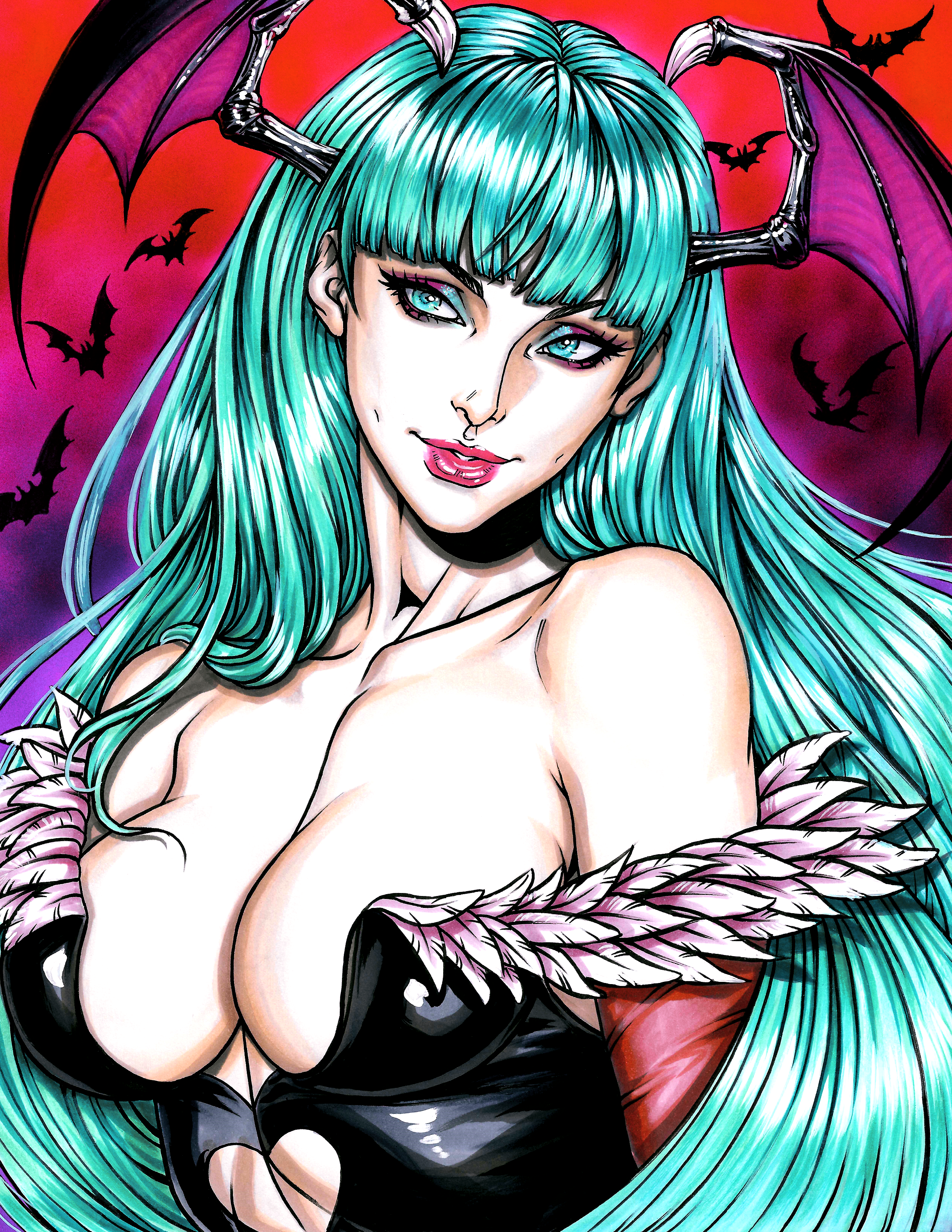ADA Darkstalkers Morrigan 2026 A4 Size Art Original